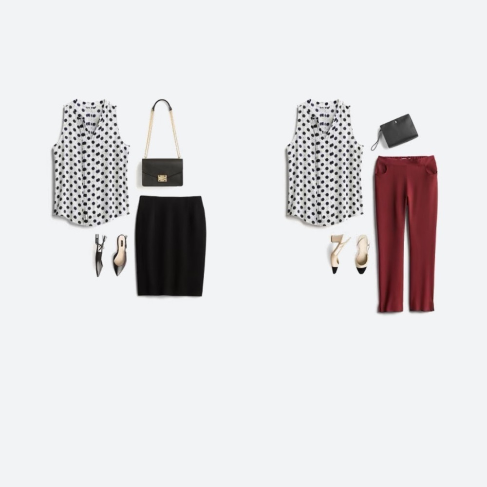 41 Hawthorn White and Black Polka Dot Top - Picture 2 of 2